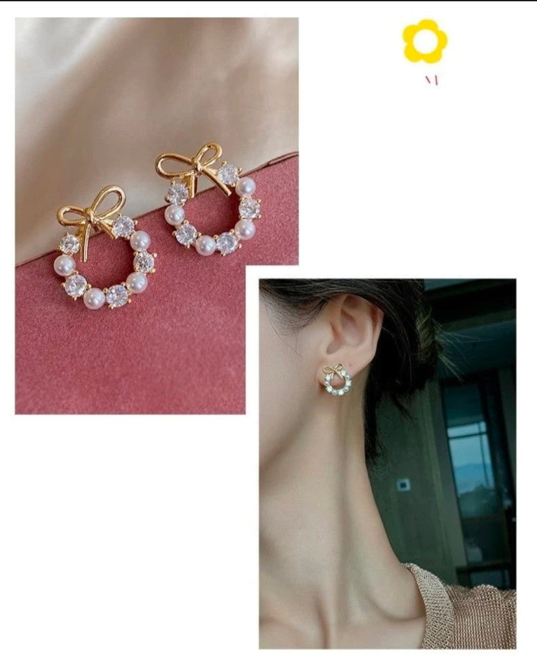 Bow pearl tops pair